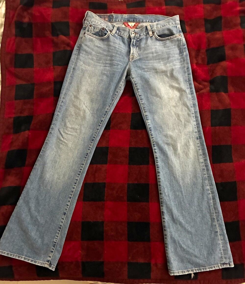 Lucky Brand Women’s Light Wash Blue Denim Boot/Flared Jeans Sz 6/28 Vtg Y2K USA